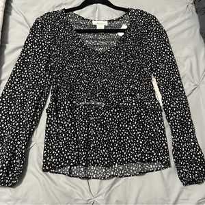 Black and white blouse